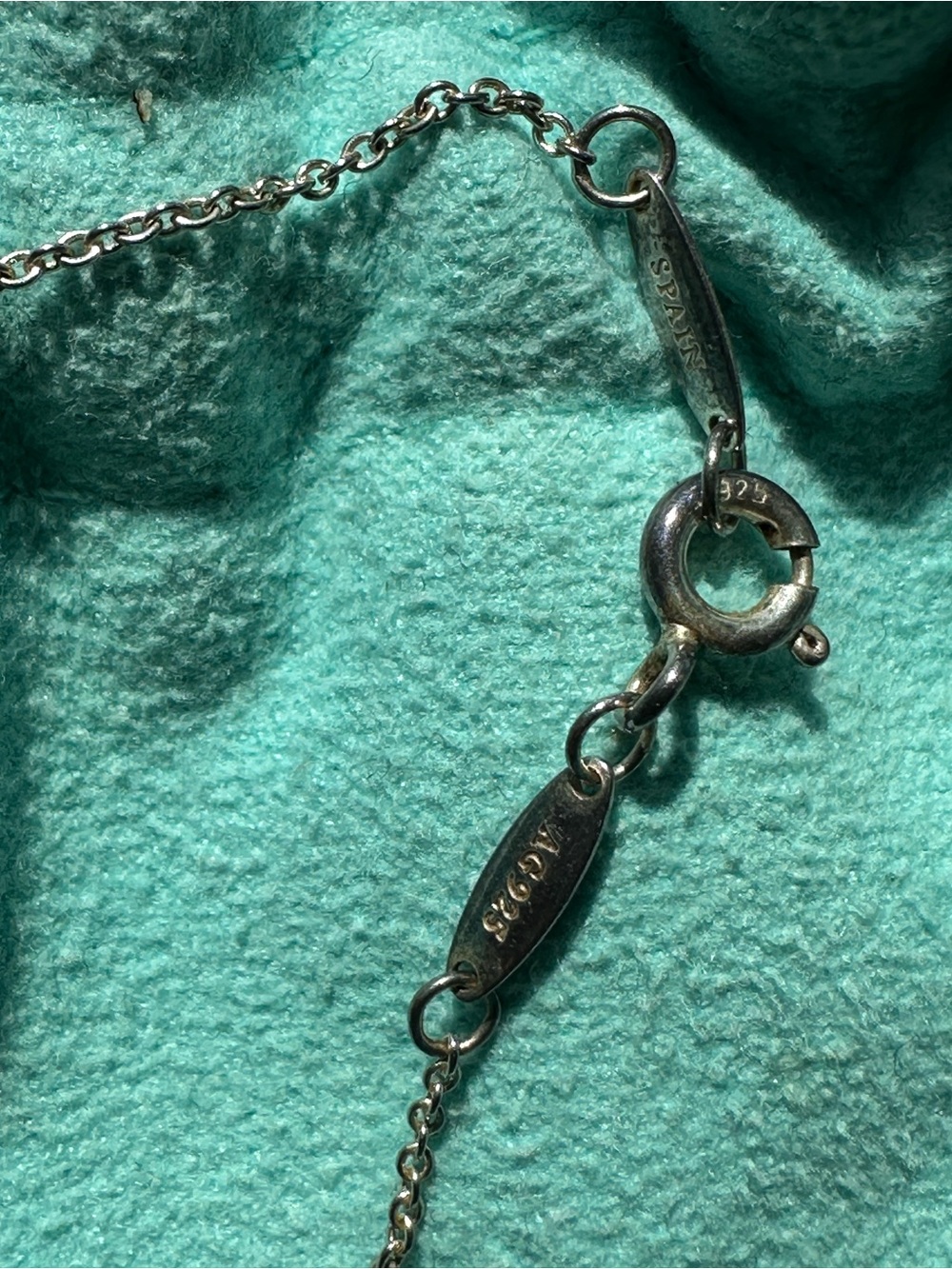 Tiffany & Co. Elsa Peretti Sterling Silver Bean Pendant Necklace - Turquoise - Picture 7 of 15